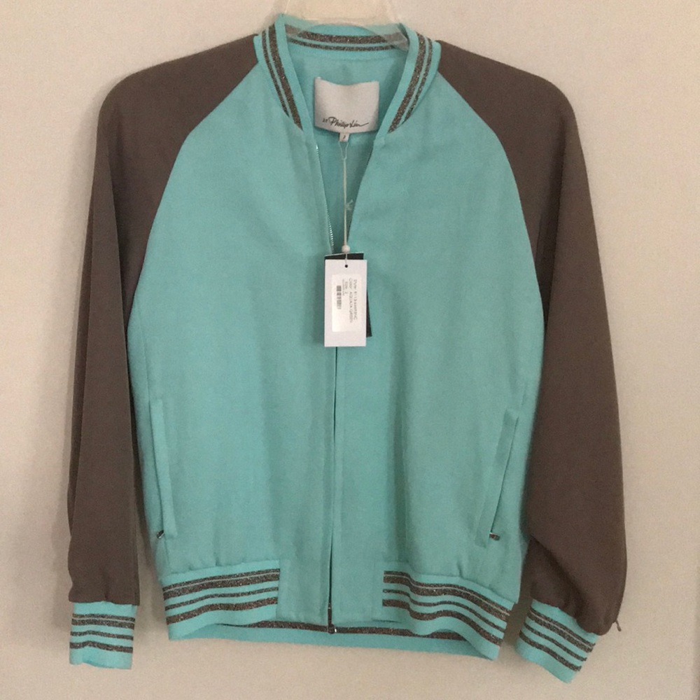 NWT Phillip Lim aqua army green souvenir jacket